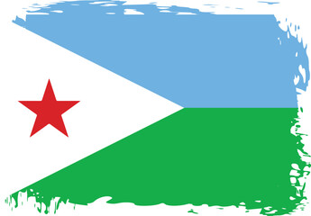 Grunge Djibouti flag.flag of Djibouti,banner vector illustration. Vector illustration eps10.