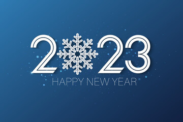 Happy New 2023 Year elegant design vector illustration of color logo