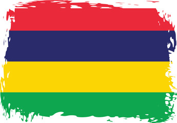 Grunge Mauritius flag.flag of Mauritius,banner vector illustration. Vector illustration eps10.