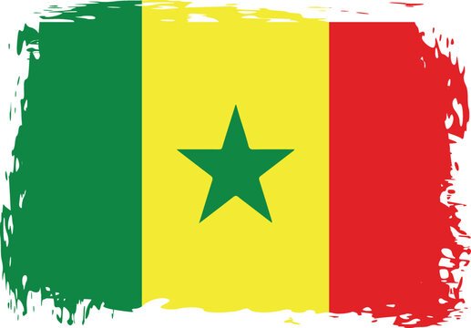 Grunge Senegal flag.flag of Senegalbanner vector illustration. Vector illustration eps10.