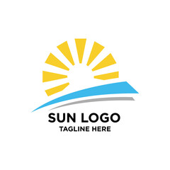 sun logo design vector template