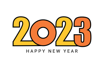 Happy new year 2023 typography design vector illustration