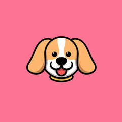 Cute Dog Head Cartoon