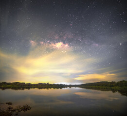starry night over the lake