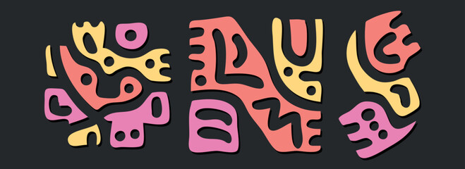 NS Hashtag. Doodle isolate text. Colored curves decorative doodle letters. Hashtag #NS is abbreviation for the Canadian provinces Nova Scotia for print, clothing, t-shirt, poster, banner, flyer. Stock