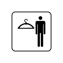 Men's coat hanger icon vector