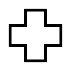 medical cross icon in trendy flat style