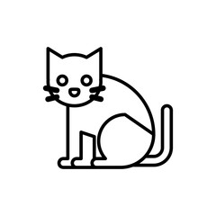 Vector illustration of cat with lines