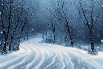 Obraz premium Magical Snowy Road