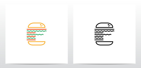 Cheese Burger Letter Logo Design F