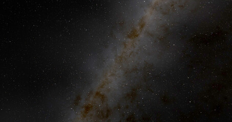 Stars and Milky Way galaxy, space 3d illustration background