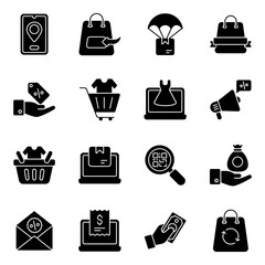 Pack of Shopping and Payment Solid Icons 