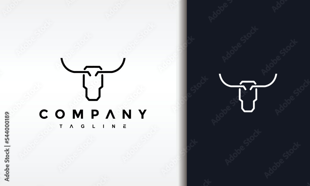 Canvas Prints head bull line logo