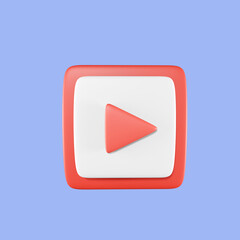 play button in 3d rendering design.