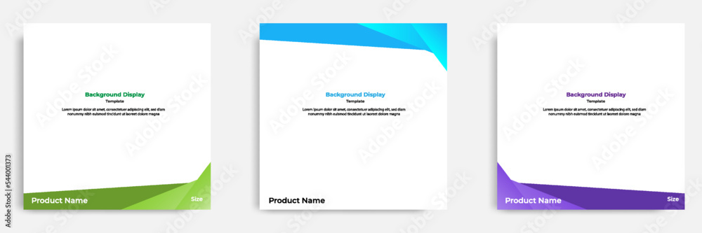Wall mural set of geometric square social media banner layout, product background backdrop display for ads comm