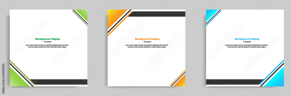 Wall mural set of geometric square social media banner layout, product background backdrop display for ads comm