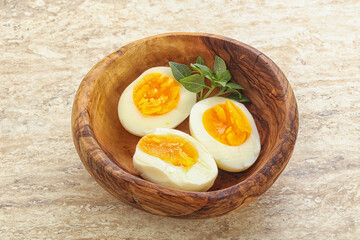 Boiled chicken egg for breakfast