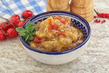 Caucasian Mangal salad with baked vegetables