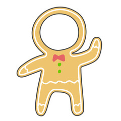 크리스마스 진저브레드 얼굴 합성용 일러스트