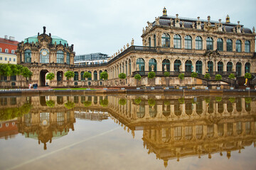 Fototapeta na wymiar Saxon architecture in Dresden. Saxon Palace Zwinger. A popular tourist spot