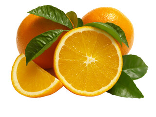 Orange fruits isolated on white