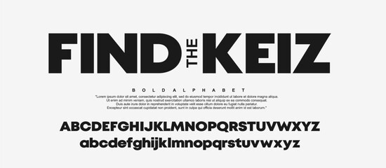 Modern Bold Heavy Font. Typography urban style alphabet fonts for fashion, sport, technology, digital, movie, logo design, vector illustration
