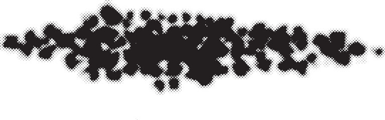 Glitch distorted geometric shape . Noise destroyed blobs . Trendy defect error shapes . Glitched frame .Grunge textured . Distressed effect .Vector shapes with a halftone dots screen print texture.