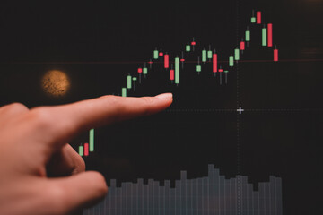 Broker chart and graph analysis information marketing finance business  growth.