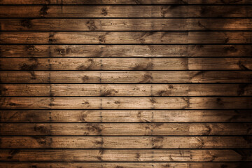 Old dark wooden plank with horizontal stripes