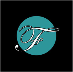 F swirl monogram. F brand name on round form.