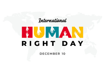 International human right day background celebrated on december 10. - obrazy, fototapety, plakaty