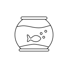 Aquarium icon in line style icon, isolated on white background