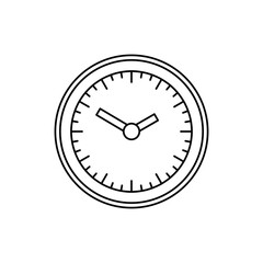 Wall clock icon in line style icon, isolated on white background