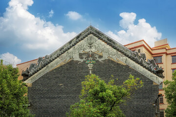 Fototapeta na wymiar Foshan city, Guangdong, China. Danzao town, Nanhai Sucun is the former residence of Foshan Kang Youwei, now a Museum and a key cultural relics protection unit. 