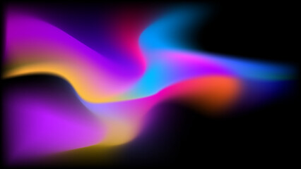 Blurred 3d neon pink and dark blue cyberpunk abstract background. Smooth gradient background template for brochure, poster, banner, flyer and card. Vector illustration.