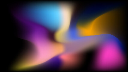 Blurred 3d neon pink and dark blue cyberpunk abstract background. Smooth gradient background template for brochure, poster, banner, flyer and card. Vector illustration.