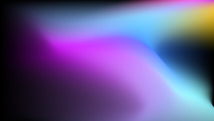 Blurred 3d neon pink and dark blue cyberpunk abstract background. Smooth gradient background template for brochure, poster, banner, flyer and card. Vector illustration.