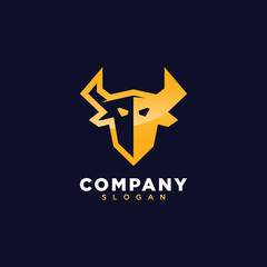 Cattle head vector icon logo