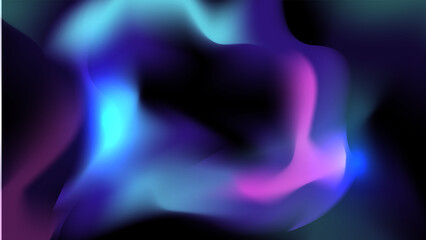 Blurred fluid liquid aurora gradient background with modern abstract technology futuristic neon hologram color patterns. Templates for brochure, poster, banner, flyer and card. Vector illustration.