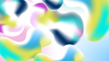 Blurred fluid liquid aurora gradient background with modern abstract technology futuristic neon hologram color patterns. Templates for brochure, poster, banner, flyer and card. Vector illustration.