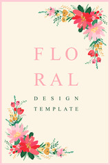 Vector floral design. Template for card, poster, flyer, cover, home decor and other