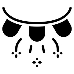 garland icon with glyph style and 64 px base. Suitable for website design, logo, app, UI, and etc.