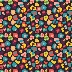 Dark groovy colorful leopard pattern