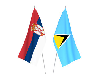 Serbia and Saint Lucia flags