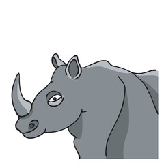 rhino cartoon isolated on white