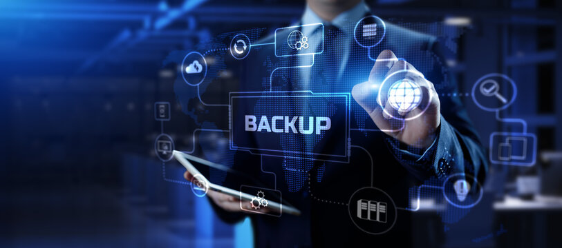 Backup Disaster recovery data protection technology concept.