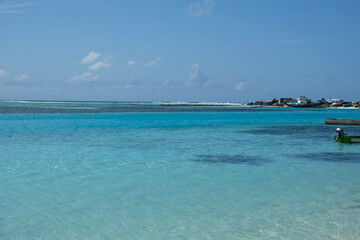 Dhiffushi is the most eastern inhabited island of the Maldives and witnesses the sunrise first in the country. Beautiful afternoon scene.
