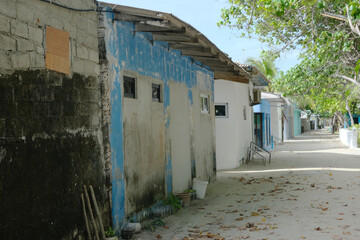 Local village scene of Dhiffushi during afternoon time.