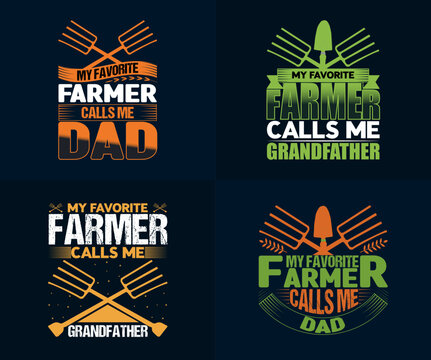 Farmer dad T-shirt Design Bundle, Tractor Driver farmer T-shirt Design Set