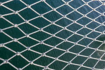 Safety Net Of Sailing Ship Above Sea